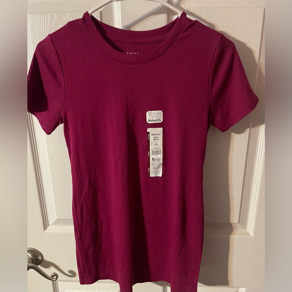 🔴 3/$12 Time and Tru Women’s Non-Shirred Magenta Maternity Top! NWT! Size Small - Picture 6 of 9